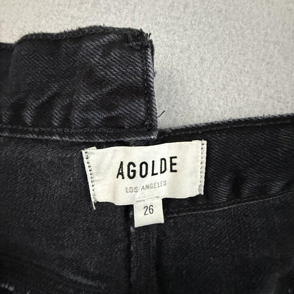 AGOLDE Shorts Women's 26‎ Black Criss Cross Button Fly Hitchhike Denim Organic - Picture 7 of 16